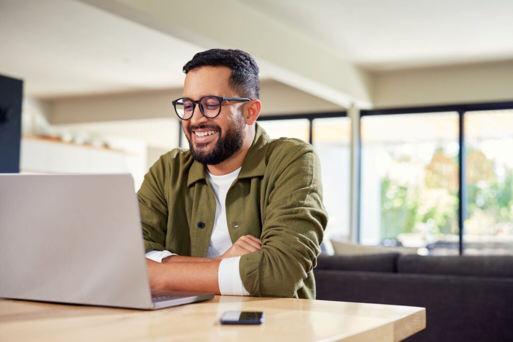 Man Meeting with Virtual Accountant on Computer